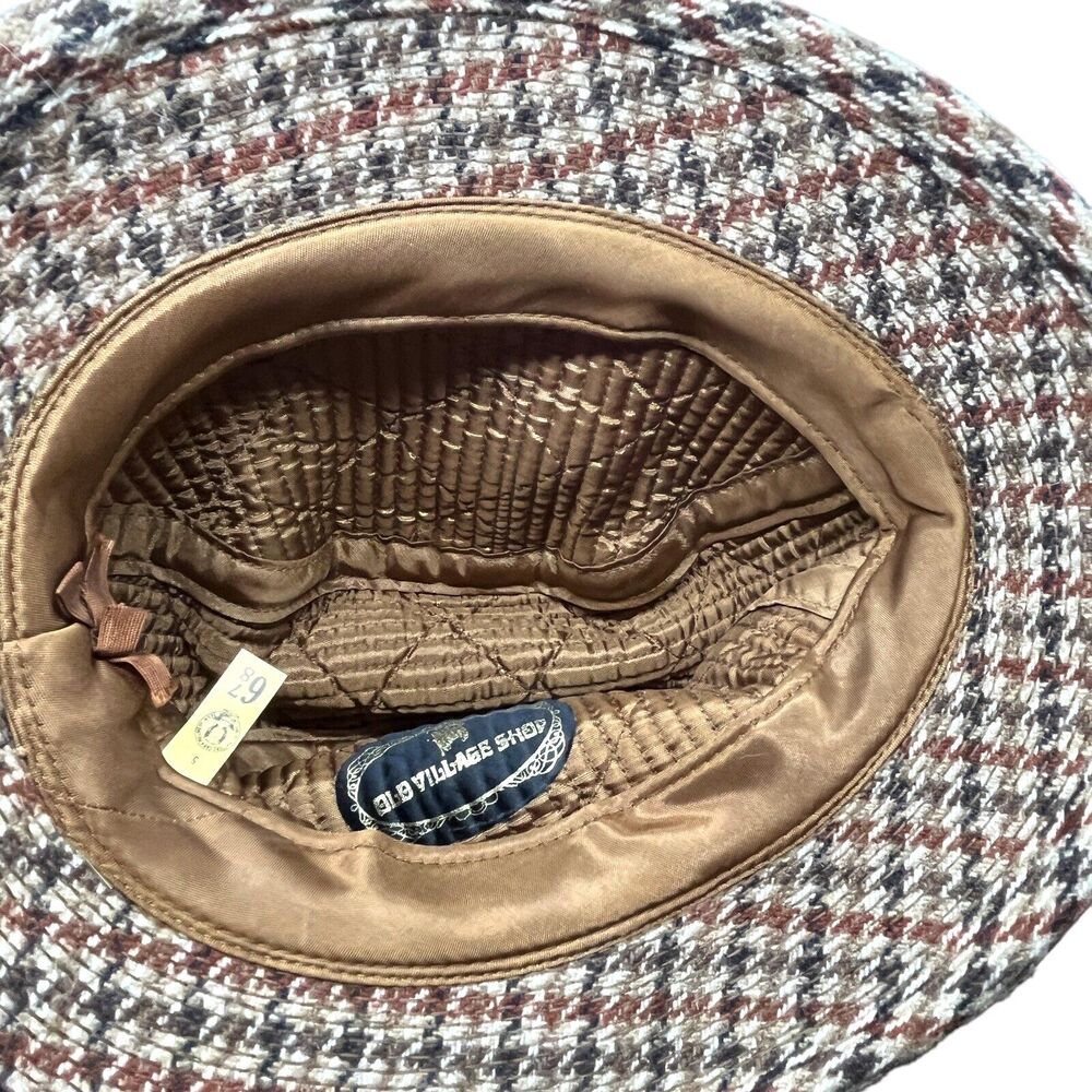 Old Village Shop Hat Fedora Vintage Womens Mens Unisex Houndstooth Grandpa Style - Picture 9 of 16